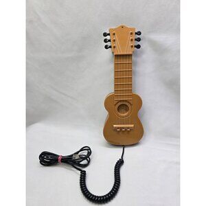 Vintage Guitar Shape Telephone by Curtis, Brown Touch Tone Corded Novelty  Phone